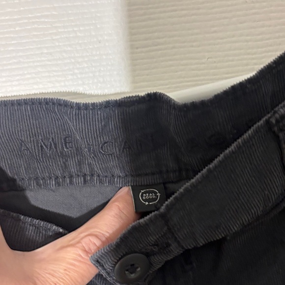 American Eagle charcoal cargo corduroy, Black Cargo Pants - Picture 2 of 4